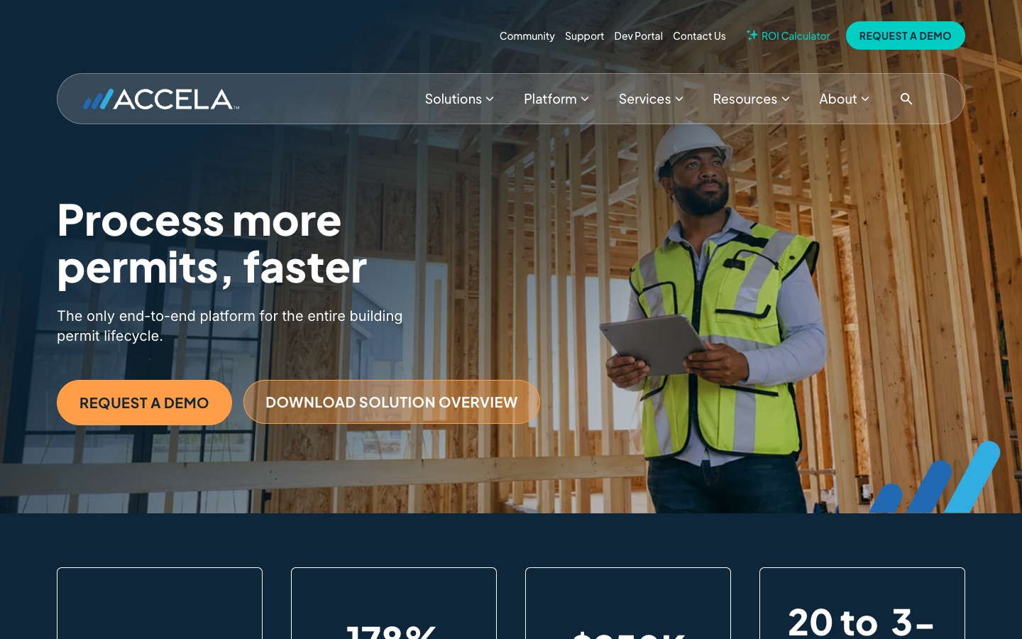 Accela Building product page screenshot
