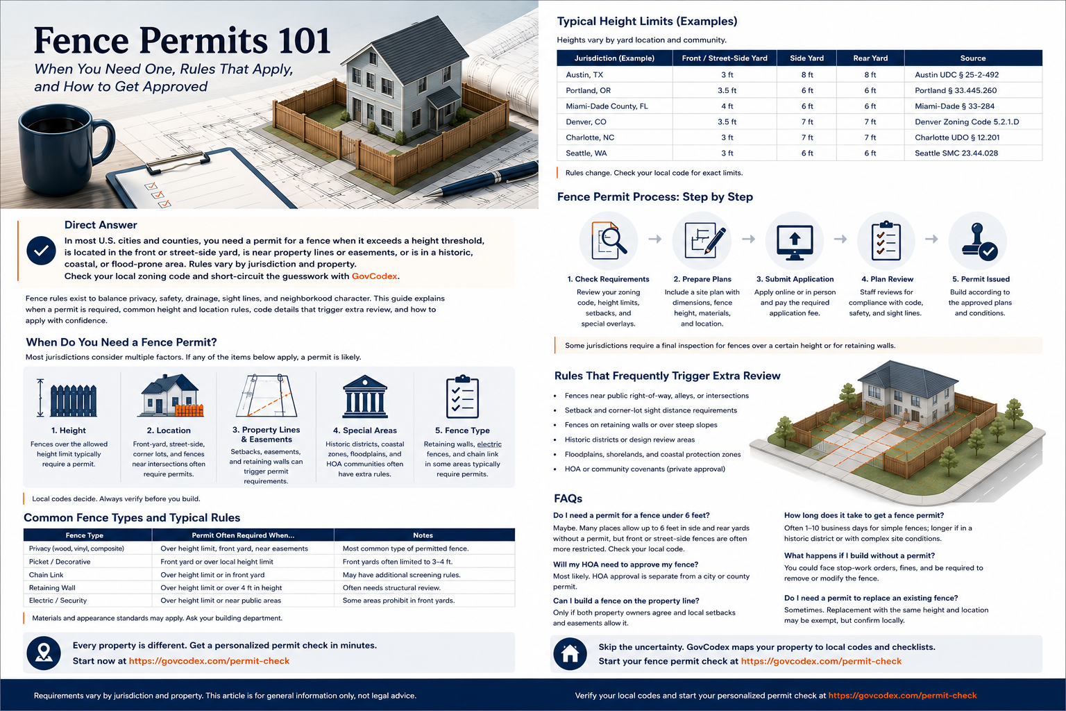 Illustration of a typical fence permit review process